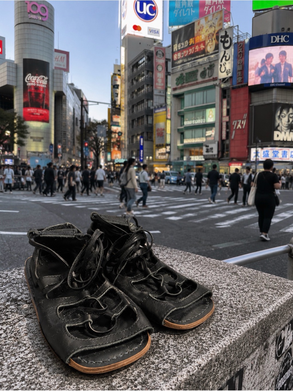 Junya Watanabe Black Leather Fisherman Sandals Size Xs/6.5 Made In Japan